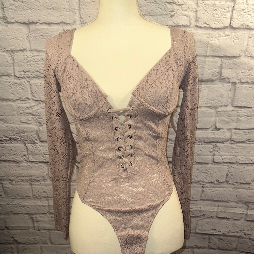 Urban Outfitters Pink Fitted Bustier Bodysuit